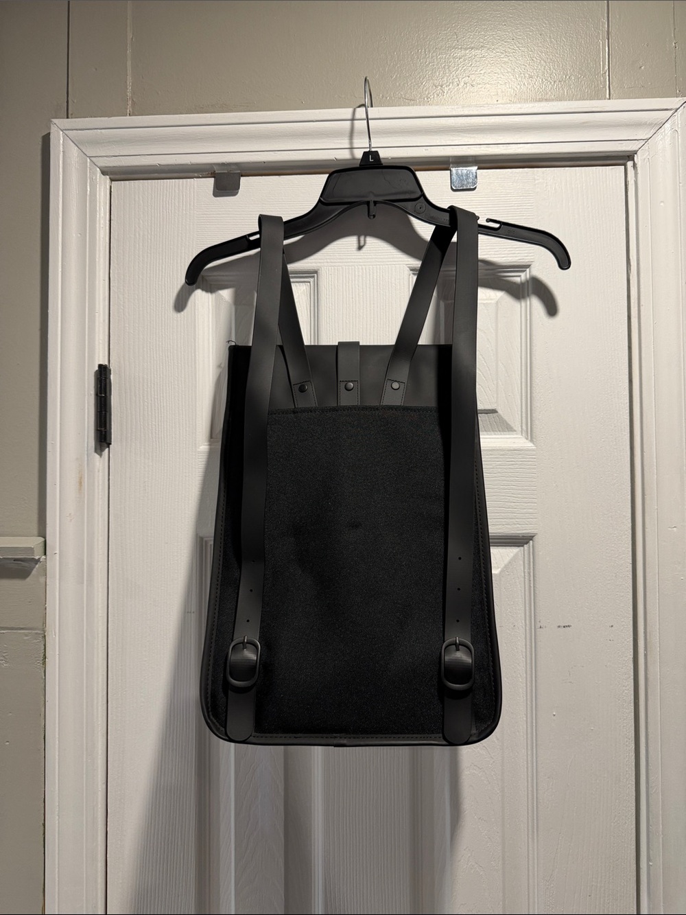 Rains Black Rolltop Backpack with Front Buckle - Picture 2 of 3